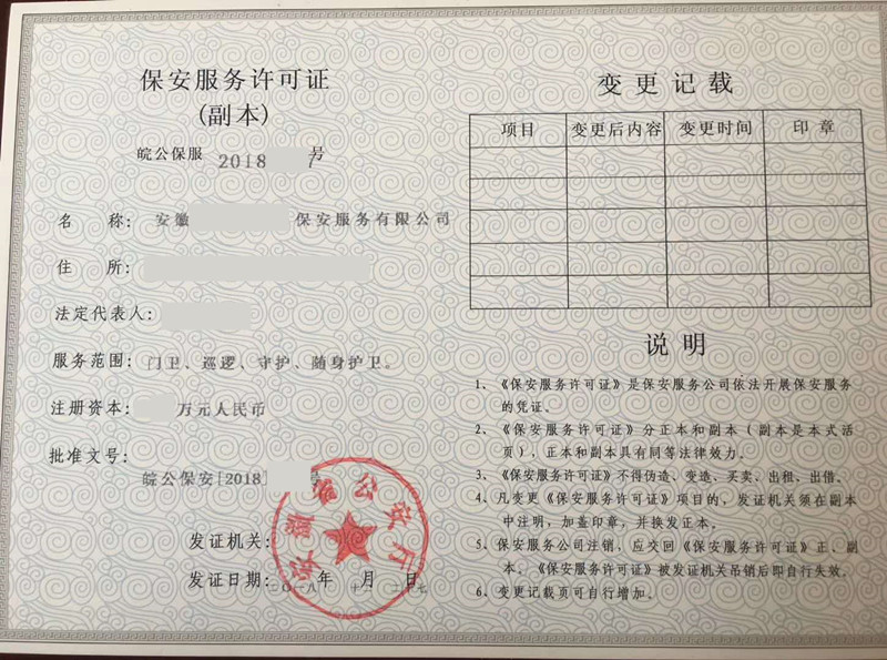 北京保安联名卡图片