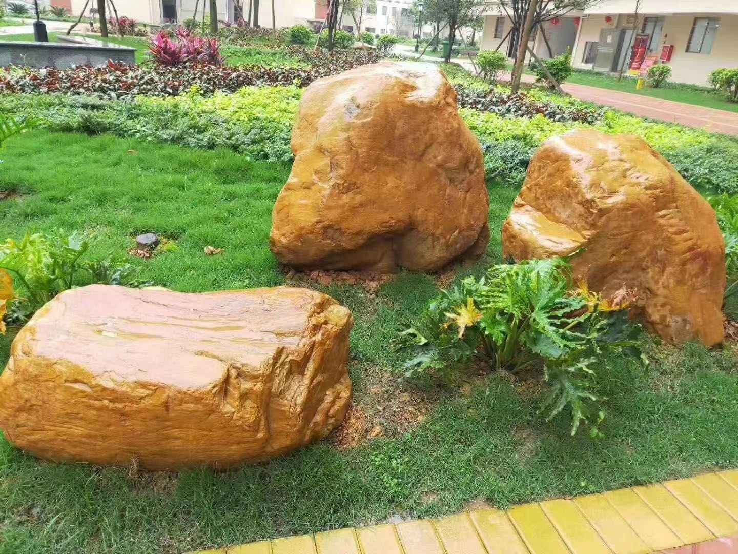 景观石一手产地 黄蜡石点缀石 园林石庭院设计 绿化石