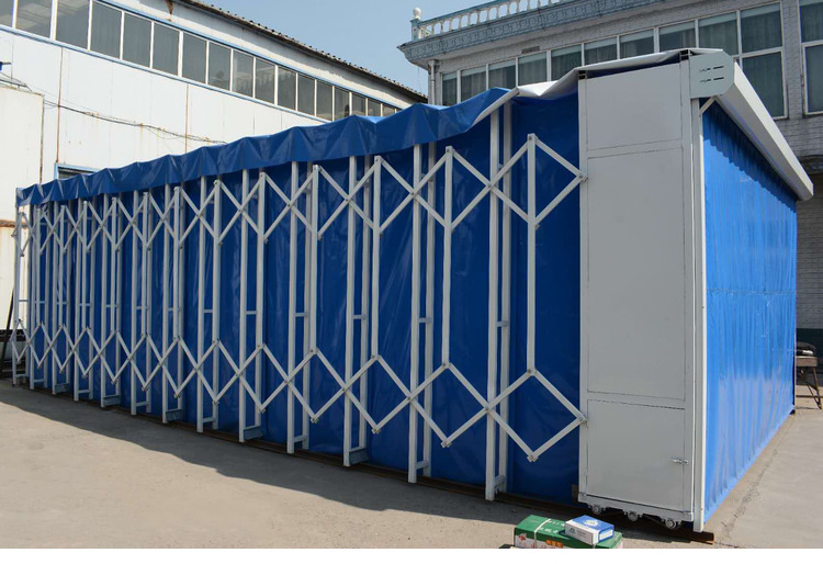 支持定做移动式伸缩喷漆房高效环保移动伸缩棚厂家