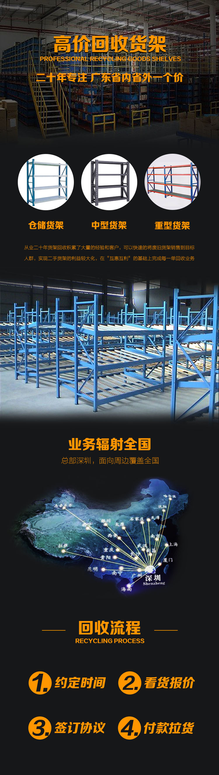 广州回收货架  二手不锈钢货架回收公司