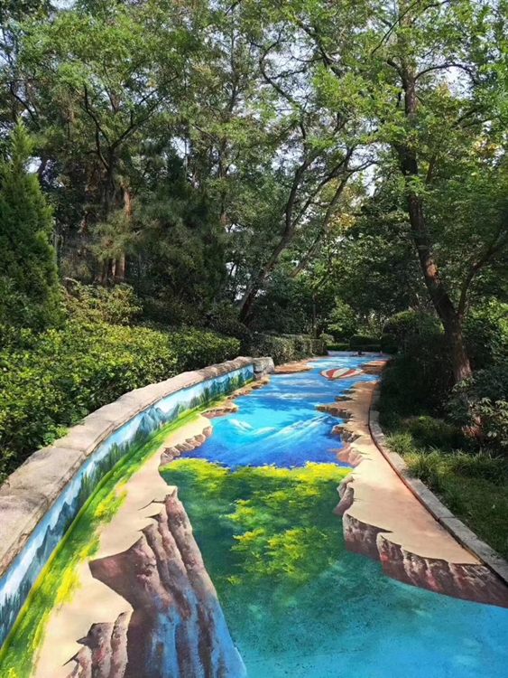 地面立体彩绘小区公园3d墙绘南京新视角公司出品