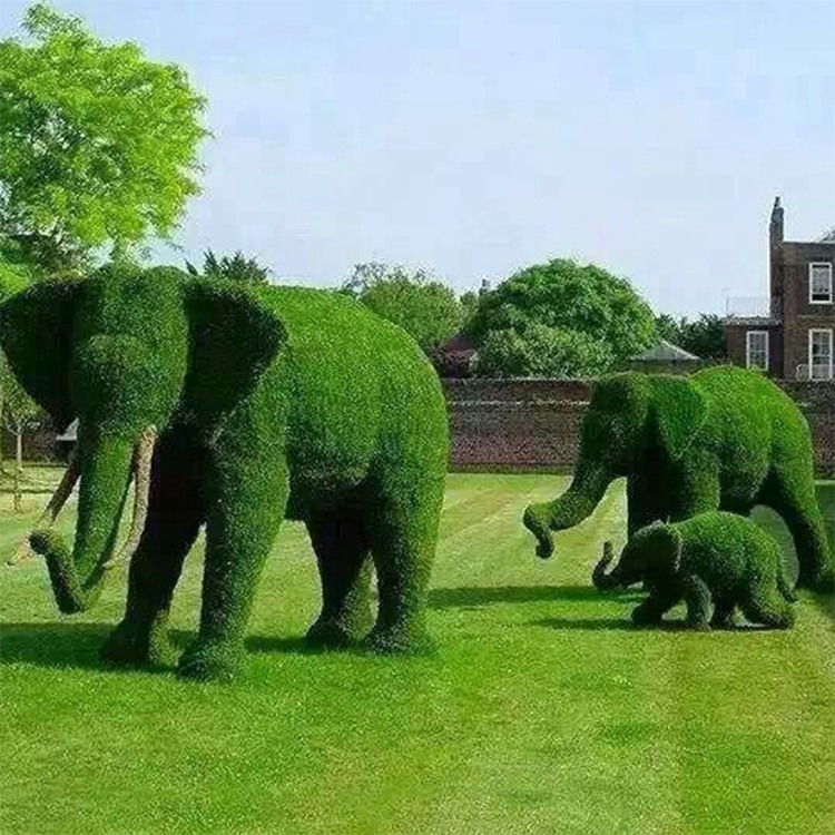 阳江小区园林景观雕塑 草坪装饰大象雕塑 玻璃钢雕塑厂家