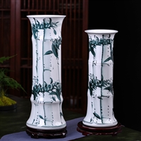 景德镇陶瓷竹子花瓶 陶瓷富贵竹花瓶插花器 新中式插花花瓶
