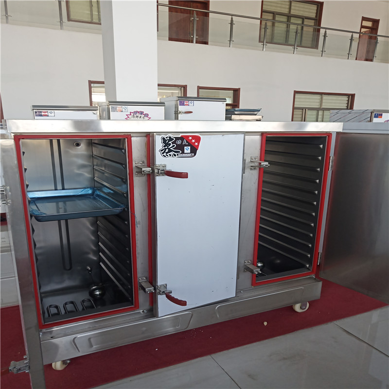 全自动双门36盘蒸柜 馒头机双开自动电蒸箱 开门商用燃气蒸箱