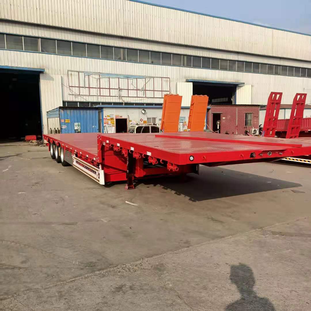 轻型13米平板挂车木块砖头运输平板挂车工厂出售