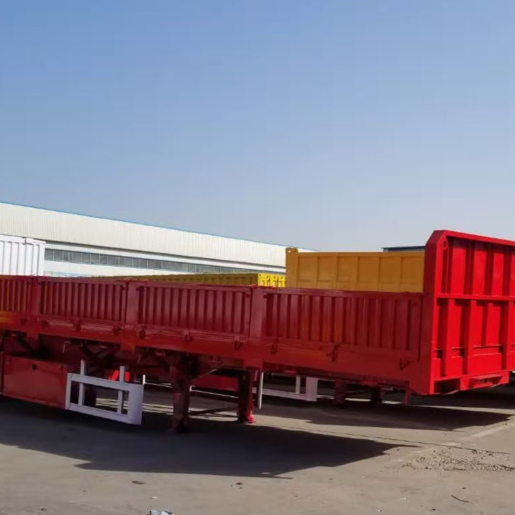 标箱侧翻自卸半挂车 厂家直销60栏板标箱侧翻运输车