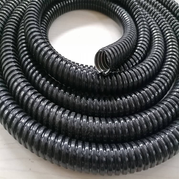 四分之三 黑色阻燃包塑金属软管 热镀锌穿线蛇皮管双扣平包管