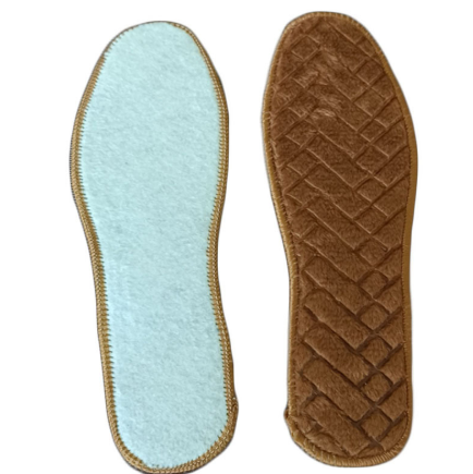 批发冬季羊绒保暖鞋垫 压花男女加绒加厚仿羊毛鞋垫 皮毛一体鞋垫