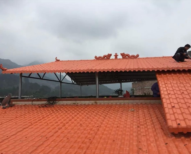 砖红合成树脂瓦市政工程平改坡材料屋面瓦仿古瓦片
