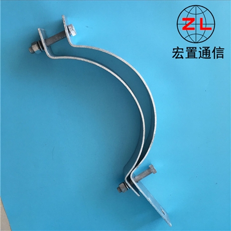 宿迁：扁铁热镀锌双合300型抱箍紧固件安装 ADSS杆用抱箍