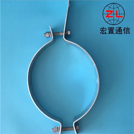 OPGW光缆单边双长尾抱箍紧固件 水泥杆用子母抱箍型号
