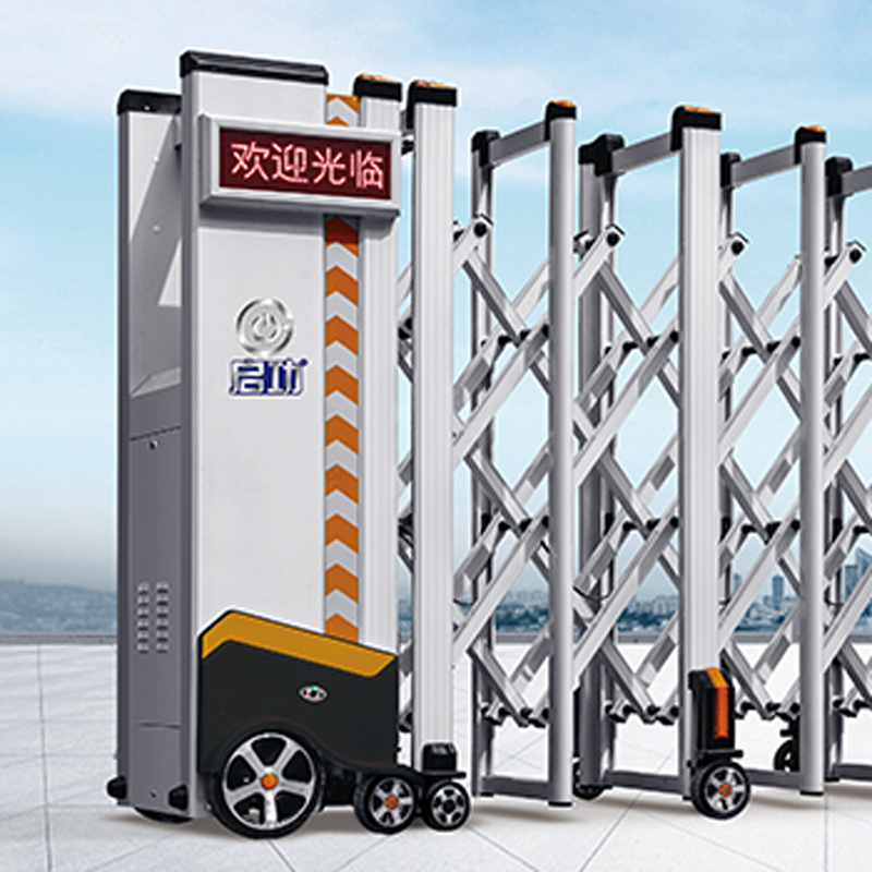 河南郑州启功启21电动不锈钢伸缩门厂家