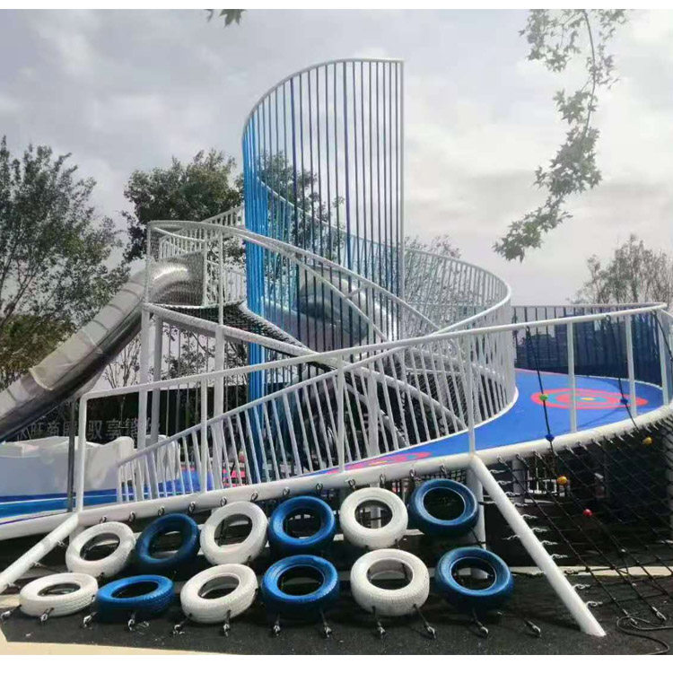 河北博美不锈钢滑梯 不锈钢滑桶 大型户外攀爬游乐设备 非标定制