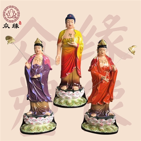 东方三圣和西方三圣 樟木佛像价格