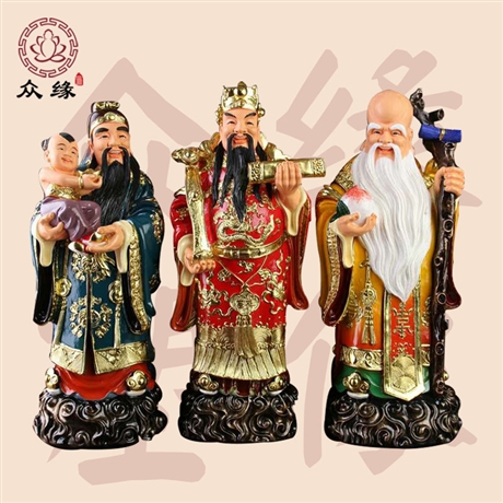 佛像厂家供应福禄寿三星神像 玻璃钢佛像