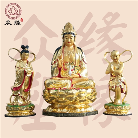 河南众缘厂家供应 善财童子金童玉女神像 寺庙供像玻璃钢彩绘