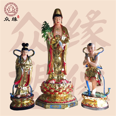 善财童子与善财龙女佛像厂家 观音菩萨近侍 善财龙女传说
