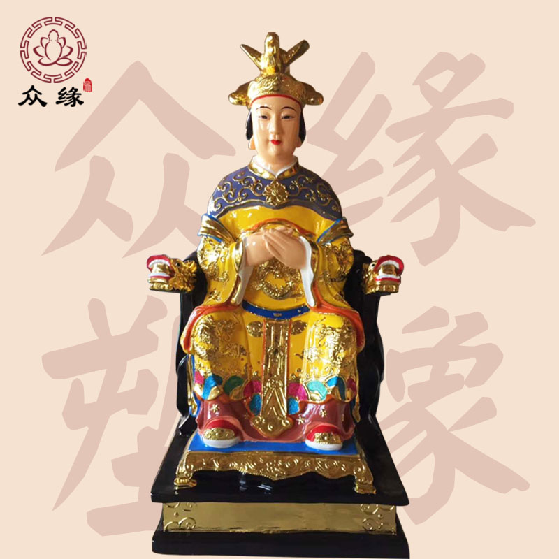 道教女仙灵山老母菩萨像极彩灵山圣母灵山娘娘神像树脂雕像厂