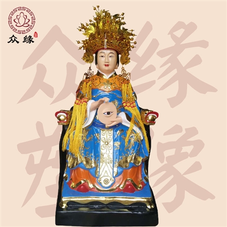眼光奶奶神像图片 玻璃钢眼光圣母明目元君佛像