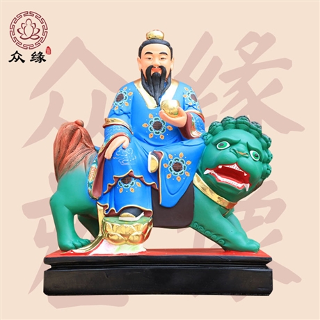 雷部的天神 普化天尊贴金神像价格 树脂玻璃钢造像厂
