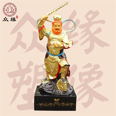 道教武将王灵官木雕像 都天纠察大灵官神像