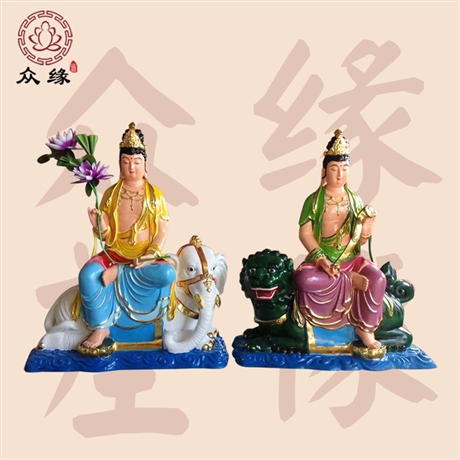 文殊菩萨塑像 文殊菩萨坐青狮像 文殊菩萨发愿经全文