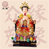 九莲圣母彩绘坐莲雕像 孔雀佛母神像批发 做工精美