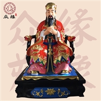 三官大帝全称 紫薇大帝 清虚大帝极彩神像图片 树脂材质塑像批发