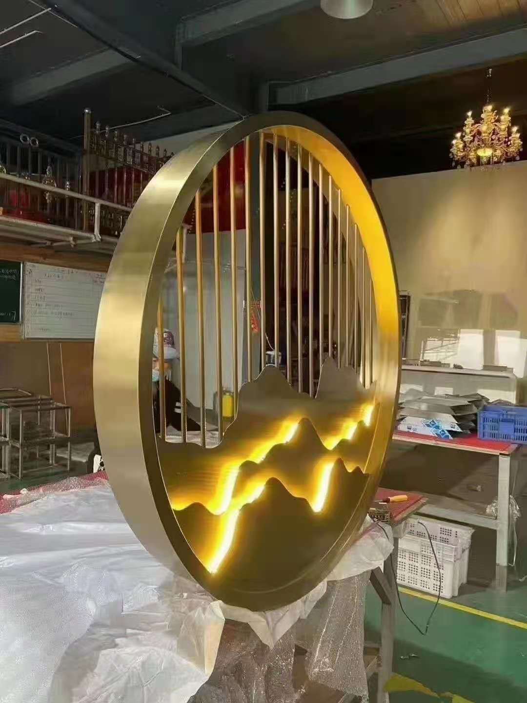 不锈钢屏风中式镂空屏风激光雕刻屏风家装屏风