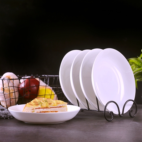 陶瓷饭盘景德镇白色骨瓷盘子 6至12英寸大小号中式饭盘 圆形深盘