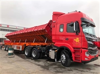 拉沙石料13米侧翻半挂车价格 半挂侧翻自卸车斗制造厂家