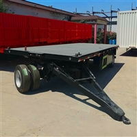 二轴农用拖挂车 9米平板拖车 叉车牵引滚珠转盘式全挂车