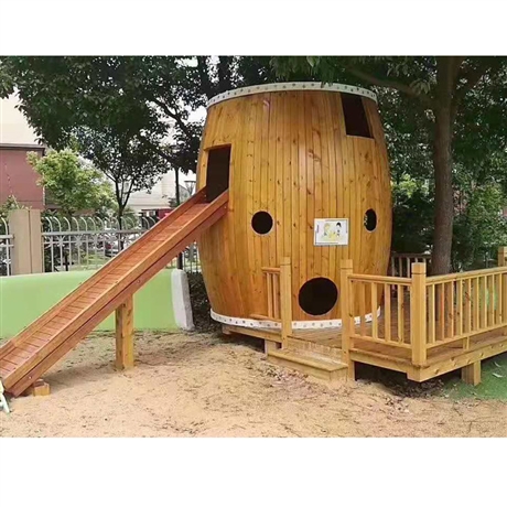 河北博美木质滑梯组合 幼儿园木质滑梯玩具 儿童户外大型游乐设备