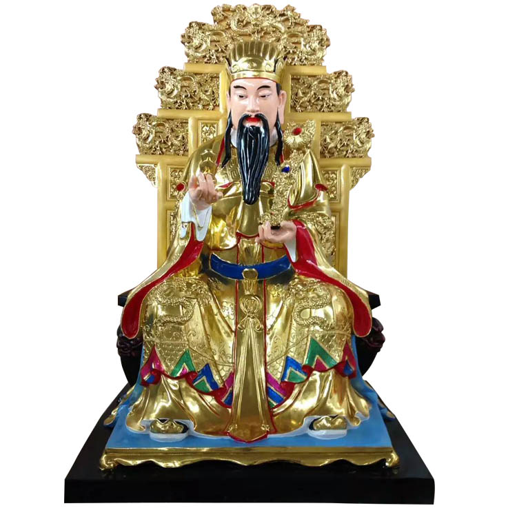 玉皇上帝鎏金彩绘神像图片玉皇大帝王母娘娘极彩佛像高清图片