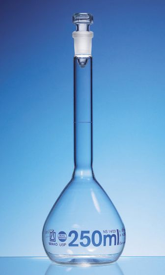 Brand容量瓶BLAUBRAND等级 A硼 3.3DE-M带玻璃塞USP