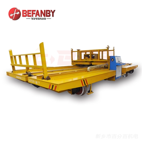 河南轨道平车厂家订制 KPDS-70T重型运输搬运轨道电动平车