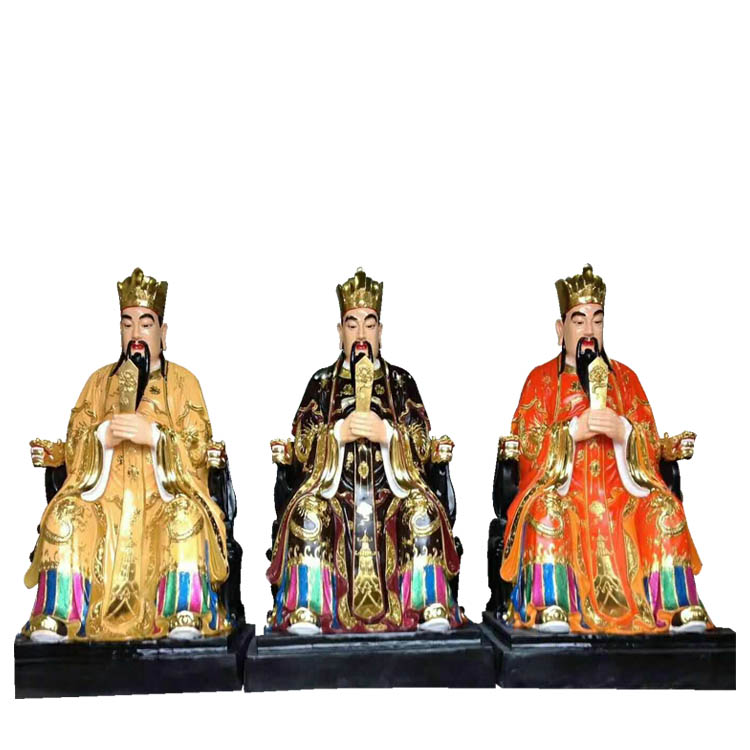 三官大帝神像树脂玻璃钢塑像彩绘