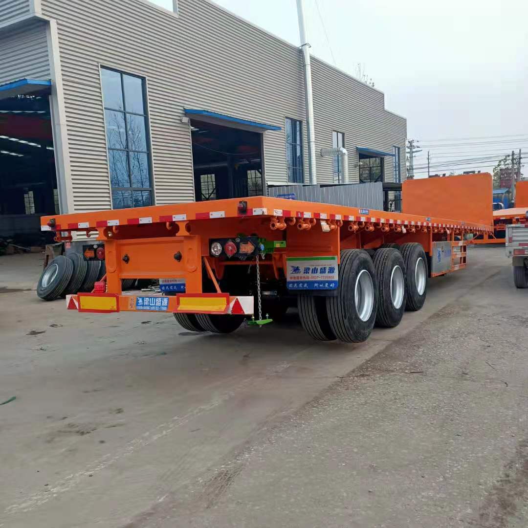 平板运输车 13米钢材树木运输平板半挂车 长期供应平板运输半挂车