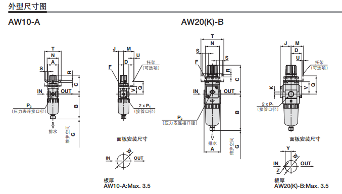 1件购买原装SMC过滤减压阀AW30-N03BG-B 