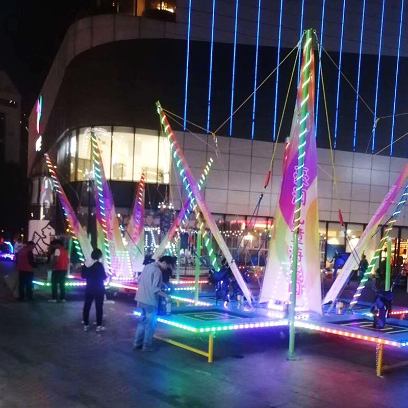 商场广场游乐设备新款发光蹦极儿童户外蹦极蹦床  儿童小蹦极安全带