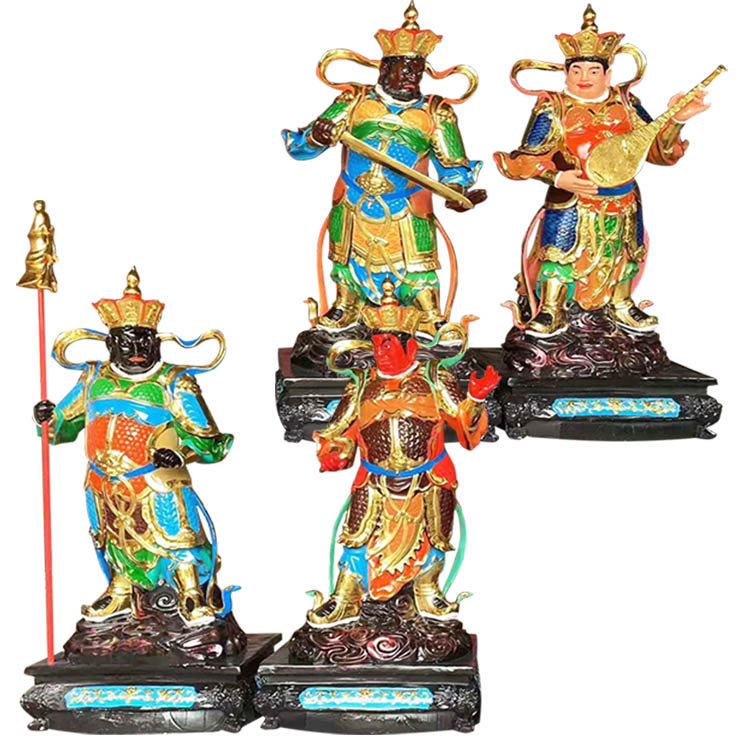 寺院供奉四大金刚佛像护法天神四大天王魔家四将树脂神像摆件
