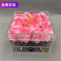 鲜花收纳盒 透明亚克力花盒子 批发永生花盒 正方形礼盒有机玻璃