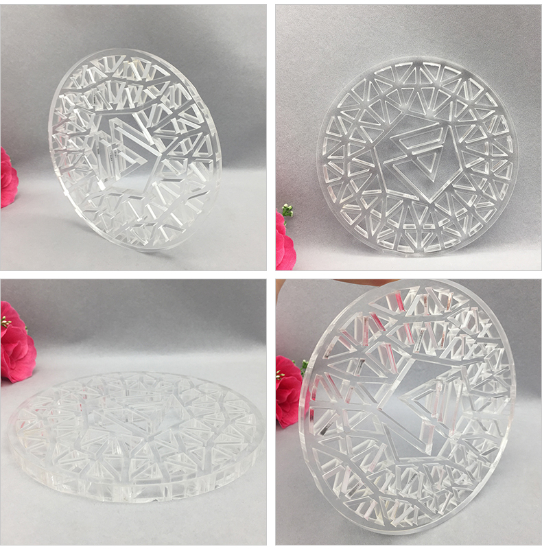 透明圆型亚克力激光雕刻切形加工有机玻璃cnc雕刻亚克力