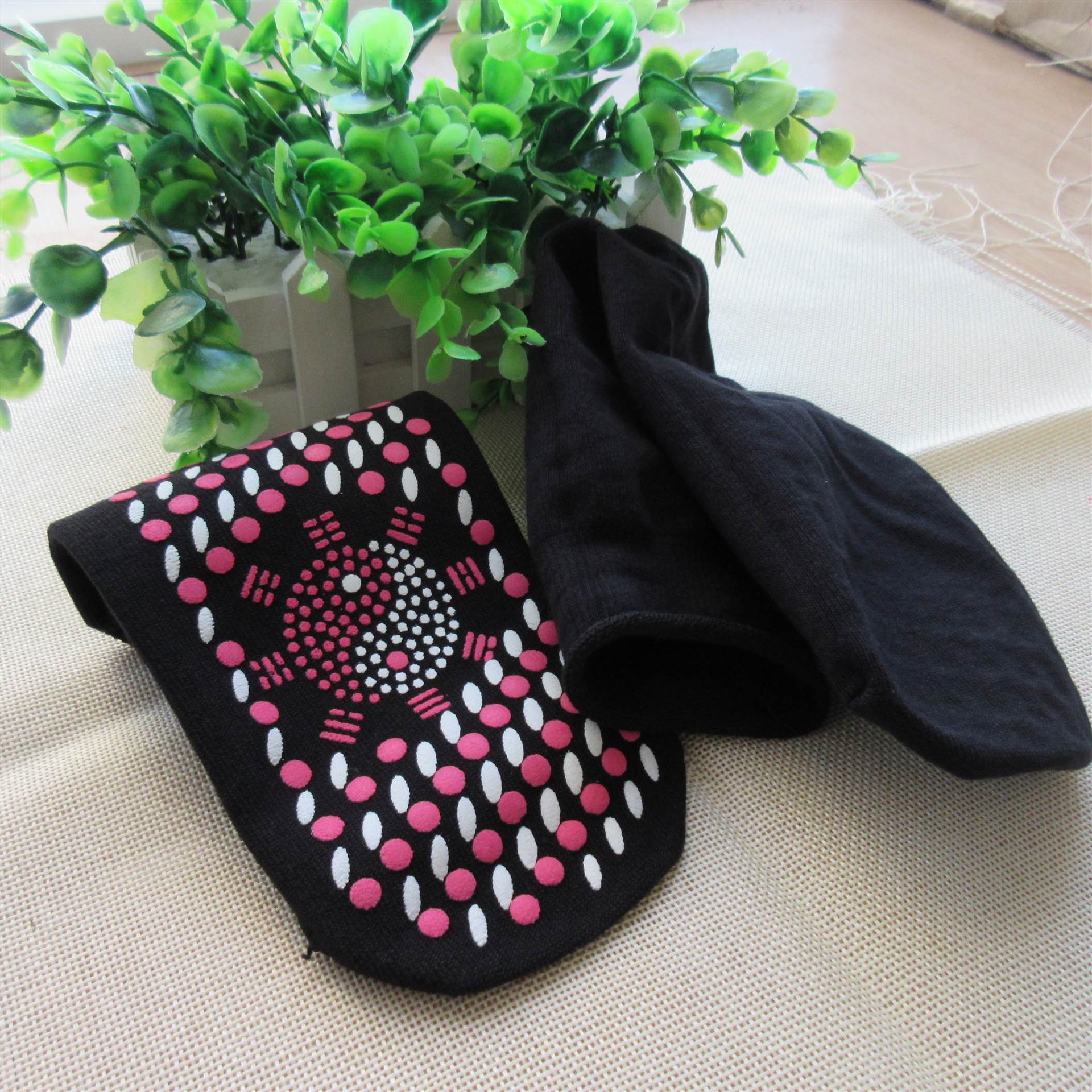 纯棉八卦涂点袜托玛琳热灸袜电气石袜子二类电商热卖产品