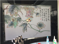 中式酒店墙体彩绘 南京手绘墙画公司 江苏省内免费上门