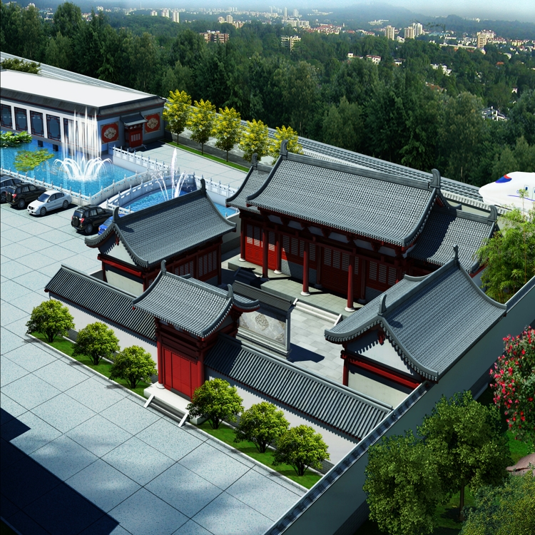 古建筑四合院传统中式庭院双层四合院设计报价