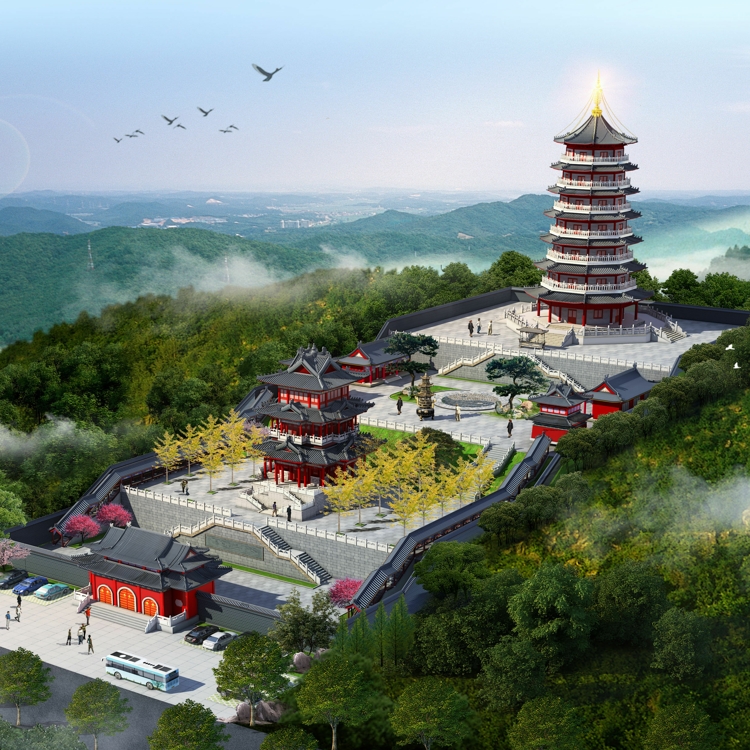 寺庙效果图设计