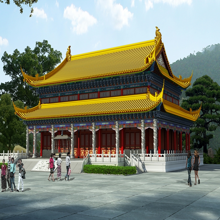 大雄宝殿图纸深化设计 天王殿设计