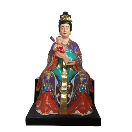 后土娘娘神像批发彩绘手工雕刻后土夫人神像