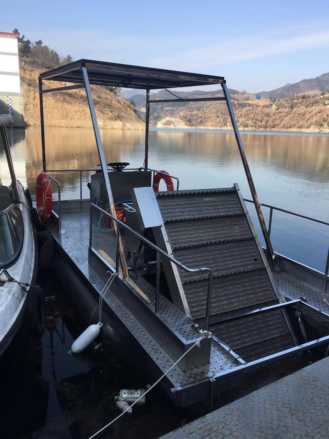 水草打捞输送机链板输送机网带输送机湖里打捞水草传送机